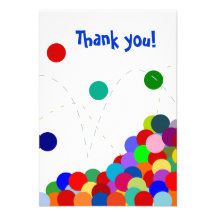Bouncing Party Thank You Note Flat Announcement