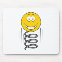 Bouncing Spring Smiley Face mousepads by doonidesigns Bouncing Spring Smiley Face mousepads