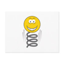 Bouncing Spring Smiley Face Post Card