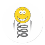 Bouncing Spring Smiley Face Sticker