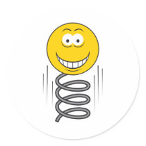 Bouncing Spring Smiley Face stickers by doonidesigns Bouncing Spring Smiley Face stickers