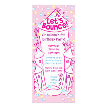 Bouncy Castle Invitations: Pink