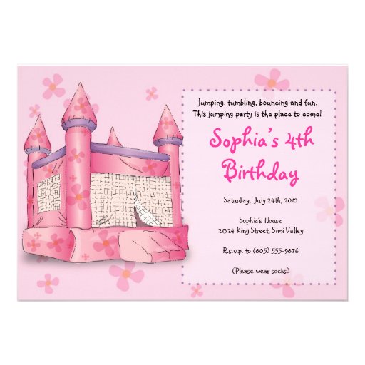 Bouncy Fun - for Girls! Personalized Invite