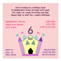 Bouncy House Birthday Party Announcement