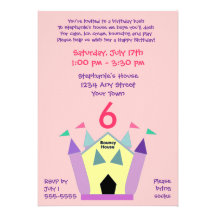 Bouncy House Birthday Party Personalized Invitation