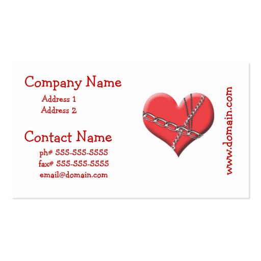 Bound by Love Business Cards (front side)