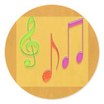Bound to Sound Good -  Dancing Music Symbols Round Stickers