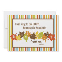 BOUNTIFUL 2-Sided Scripture Thanksgiving Card Invitation