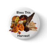 Bountiful Harvest Cornucopia Pinback Button