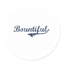 Bountiful Utah Classic Design Round Stickers