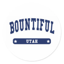 Bountiful Utah College Style t shirts Round Stickers