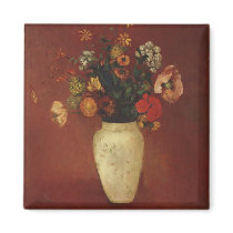 Bouquet in a Chinese Vase, Odilon Redon magnets by masterpiecesofart Bouquet in a Chinese Vase, Odilon Redon magnets