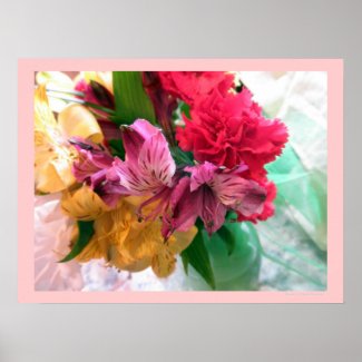 Bouquet in a Vase Flowers Floral Poster Print