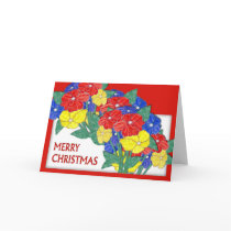 Bouquet of flowers merry christmas cards
