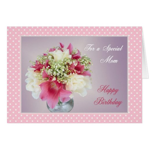 Bouquet of flowers Mom Birthday Card Zazzle
