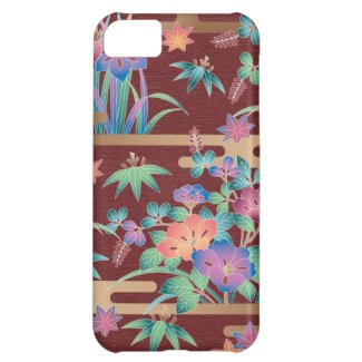 Bouquet of flowers on a maroon background iPhone 5C cases