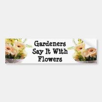 Bouquet of flowers on white background bumper stickers