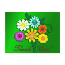 Bouquet Of Flowers Thank You postcards