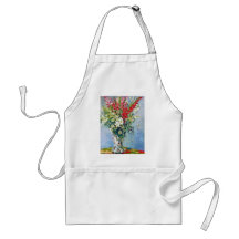 Bouquet of Gadiolas Lilies and Dasies Claude Monet Aprons