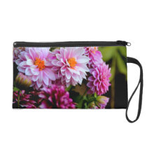 Bouquet of pink and purple flowers bagettes bags