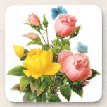 Bouquet of Pink and Yellow Roses Drink Coasters