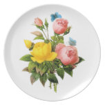 Bouquet of Pink and Yellow Roses Plates