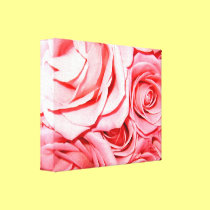 Bouquet of pink roses wrapped canvas canvas prints