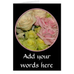 Bouquet of pink, yellow & peach roses cards