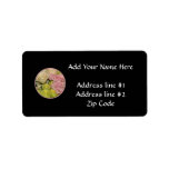 Bouquet of pink, yellow & peach roses custom address label