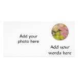 Bouquet of pink, yellow & peach roses custom photo card