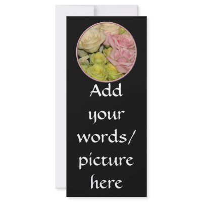 Bouquet of pink, yellow & peach roses custom rack cards by Roses_Roses