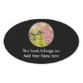Bouquet of pink, yellow & peach roses oval stickers