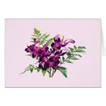 Bouquet of Purple Orchids With Ferns Greeting Cards