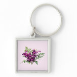 Bouquet of Purple Orchids With Ferns Keychains