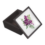 Bouquet of Purple Orchids With Ferns Premium Jewelry Box