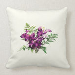 Bouquet of Purple Orchids With Ferns Throw Pillow