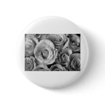 Bouquet of Roses with Water Drops in Black and Whi buttons