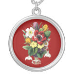 Bouquet of Spring Flowers Sterling Silver Necklace