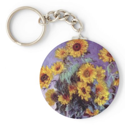 Bouquet of Sunflowers by Claude Monet Keychain by MasterpieceCafe
