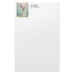 Bouquet of Sweet Peas in Antique Vase Stationery Paper