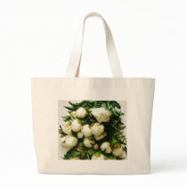 Bouquet of White Peony Buds Totebag / Bookbag bags