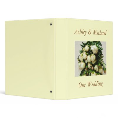 Bouquet of White Peony Buds Wedding Binder by bridgewaterpeonies