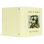 Bouquet of White Peony Buds Wedding Binder