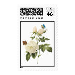 Bouquet of White Roses with Butterflies Postage