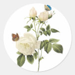 Bouquet of White Roses with Butterflies Sticker