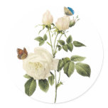 Bouquet of White Roses with Butterflies Sticker stickers