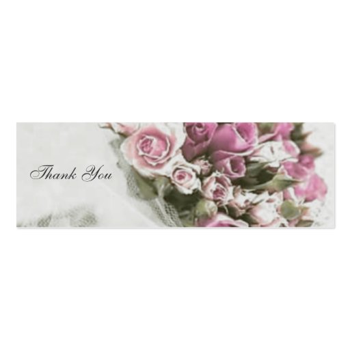 Bouquet Thank You Wedding Favor Tag Business Card (front side)