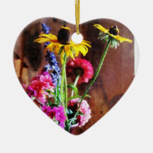 Bouquet With Black-Eyed Susans and Phlox Christmas Tree Ornament