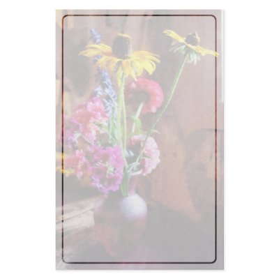 Bouquet With Black-Eyed Susans and Phlox Custom Stationery by SusanSavad