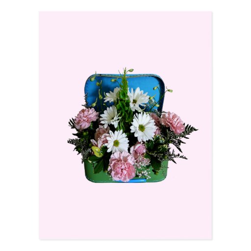 Bouquet With Daisies and Carnations Postcard